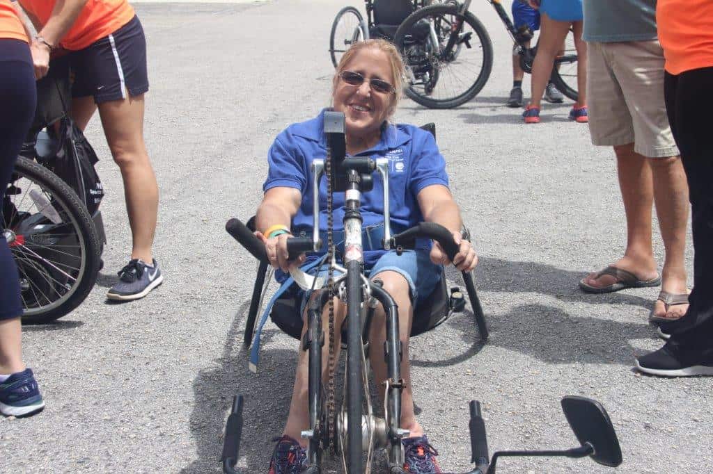 Lisa Sandelin, a top adaptive sports athlete at the Adaptive Sports event at Markham Park.